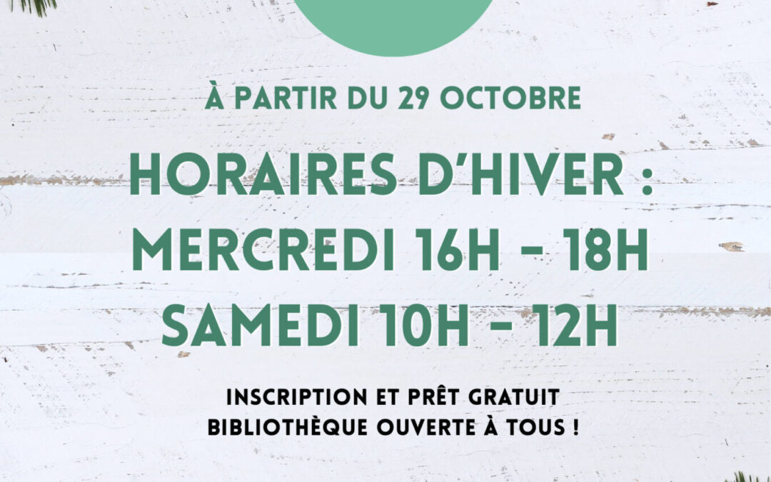 Bibliothèque municipale de Pouilly-lès-Feurs — Nouveaux horaires d’hiver
